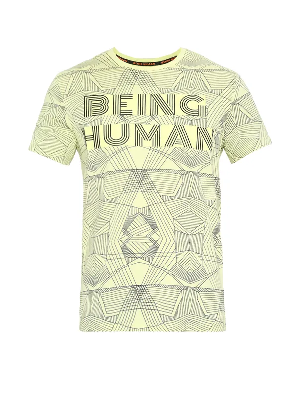 Being Human Men Regular T-Shirts-Wax Yellow